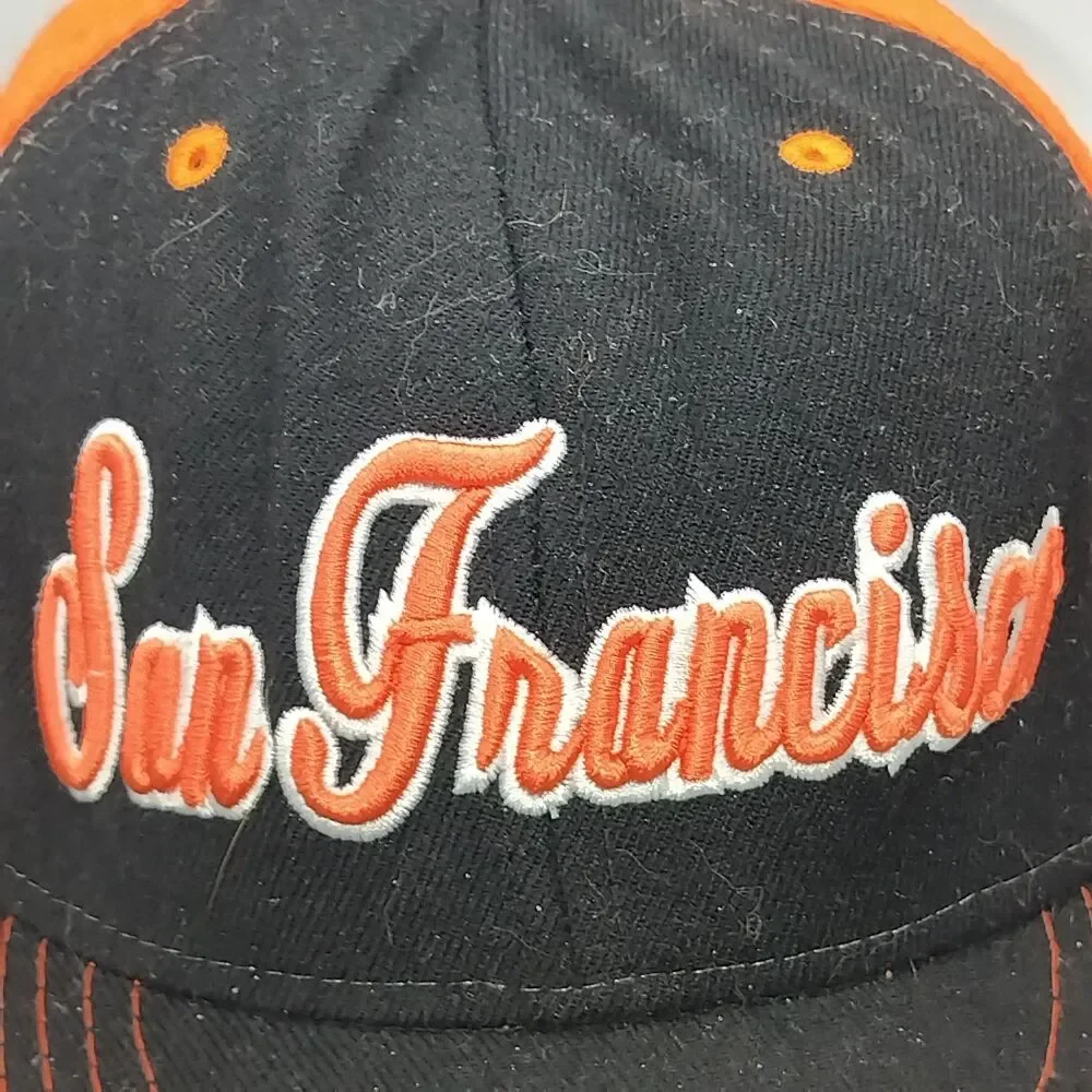 San Francisco Giants Playoff Collection Baseball Cap Hat Size 7 3/8 Black Orange